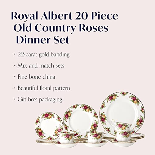Old Country Roses 20 Piece Vintage Dinner Set