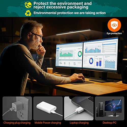 ZASTION LED Desk Lamp with Clamp and Gooseneck