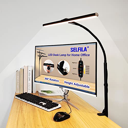 ZASTION LED Desk Lamp with Clamp and Gooseneck