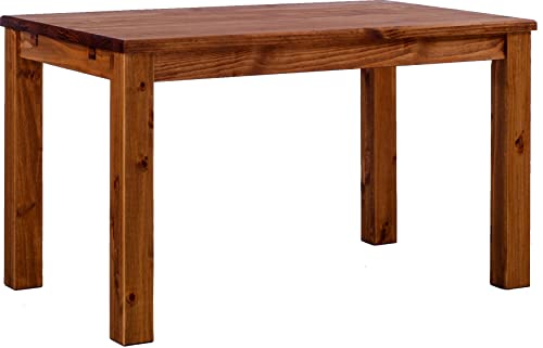 B.R.A.S.I.L.-Möbel TableChamp Dining Table Rio 63 x 31.5 Walnut Light Solid Wood Pine Oiled Farmhouse Extension Extendable Optional