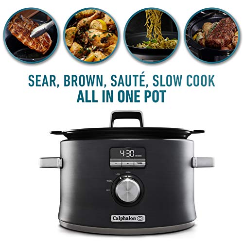 Calphalon Digital Slow Cooker, Dark Stainless Steel