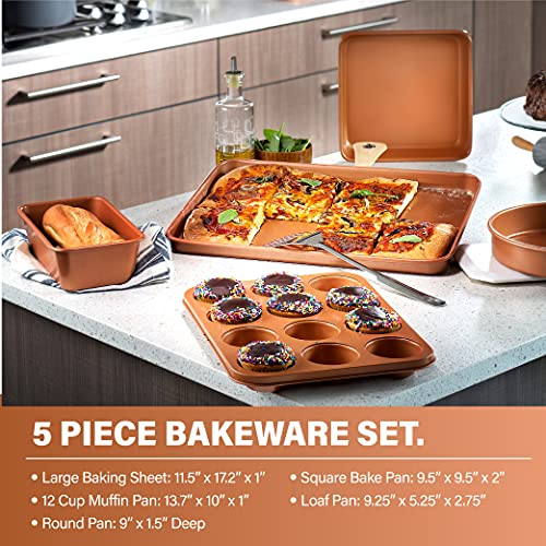 Gotham Steel Hammered Copper 20-Piece Cookware Set