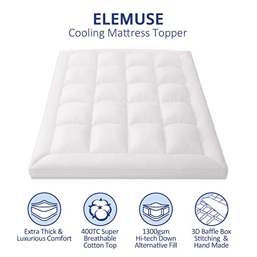 ELEMUSE Extra Thick Cooling King Mattress Topper