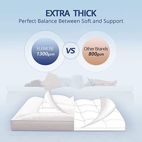 ELEMUSE Extra Thick Cooling King Mattress Topper