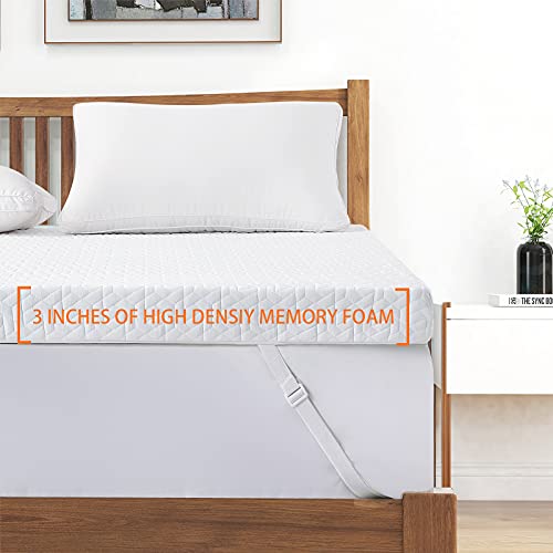 Queen Gel Memory Foam Mattress Topper with Bamboo Cover
