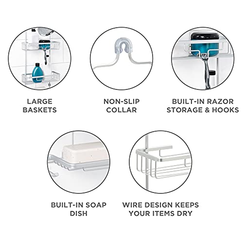 Rustproof Aluminum Shower Caddy in Satin Chrome