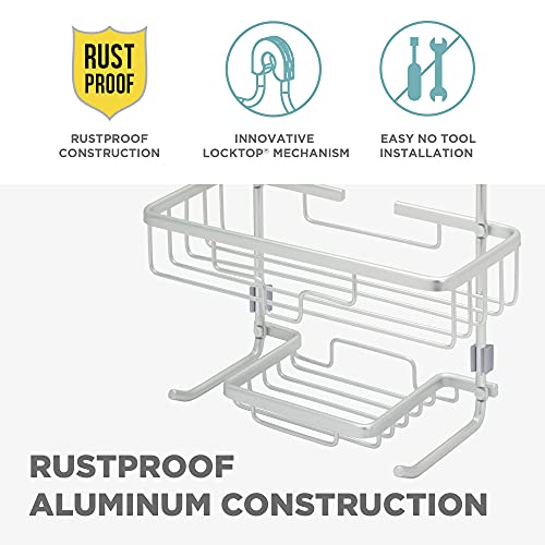 Rustproof Aluminum Shower Caddy in Satin Chrome