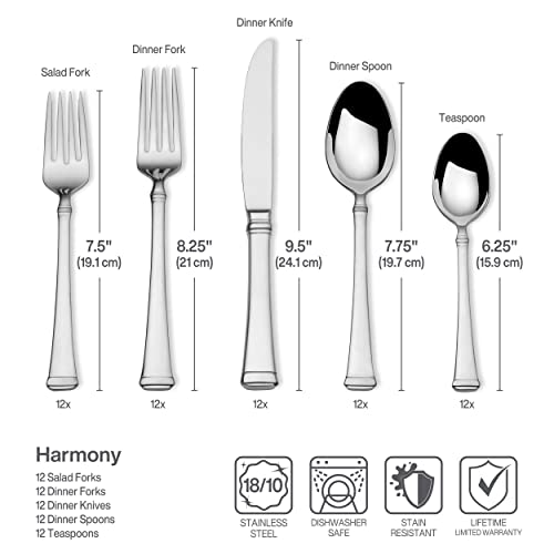 Harmony 65-Piece Stainless Steel Flatware Set