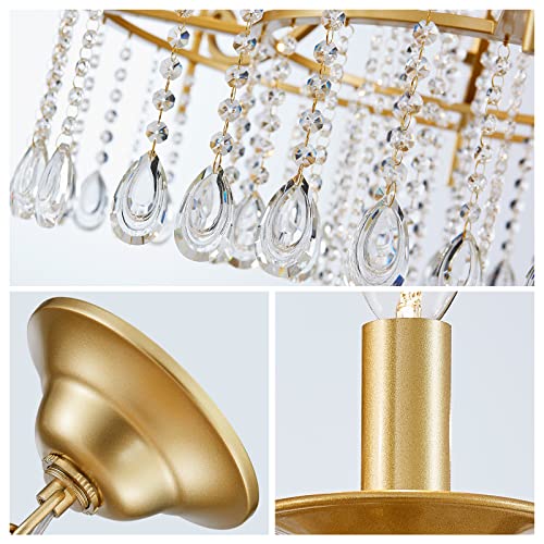 WUZUPS Candle Chandelier 12-Light Wagon Wheel Pendant Ceiling Light Modern Lighting Fixture for Bedroom Hallway Bar Kitchen Dinning Living Room Bathroom, Gold, E12 Base, 37" Wide 42.4" High