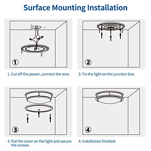 DAKASON 2Pack LED Flush Mount Ceiling Light Fixture, 13” 20W On/Off Switch to Select 3000K/4000K/5000K, Dimmable Ceiling Lamp for Kitchen, Living Room, Hallway, Oil Rubbed Bronze