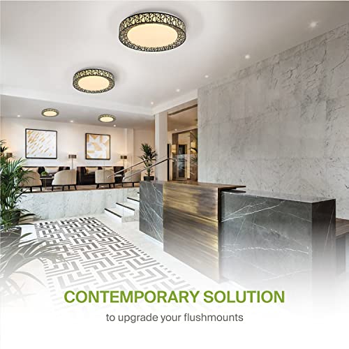 ASD 20 Inch LED Flush Mount Ceiling Light Fixture - Modern Black Close to Ceiling Light Fixtures 42W 2475LM, 2700-5000K Adjustable Dimmable Low Profile Lights for Kitchen, Bedroom, Hallway, ETL