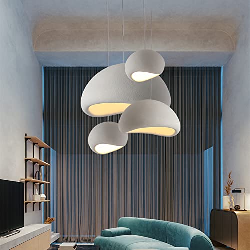 JAYMP 60cm Modern Pendant Light for Dining Room Kitchen Island Light Hallway Restaurant Hanging Lamp E26 Base Japanese Wabi-Sabi Style Bird Nest Shape Lighting Fixture