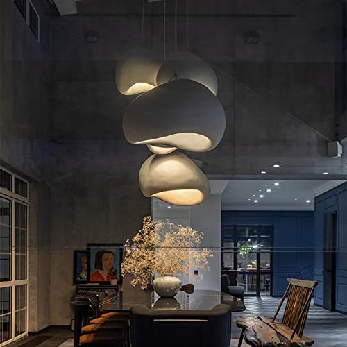 JAYMP 60cm Modern Pendant Light for Dining Room Kitchen Island Light Hallway Restaurant Hanging Lamp E26 Base Japanese Wabi-Sabi Style Bird Nest Shape Lighting Fixture