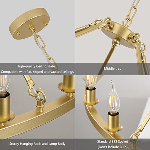 HermnJakk 20-Light Gold Wagon Wheel Chandelier Diam 47",Large Round Luxury Industrial Modern Farmhouse Chandeliers for Dining Room Light Fixture Living Room Hallway Foyer