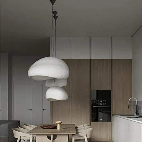 JAYMP 60cm Modern Pendant Light for Dining Room Kitchen Island Light Hallway Restaurant Hanging Lamp E26 Base Japanese Wabi-Sabi Style Bird Nest Shape Lighting Fixture