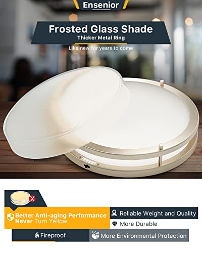 Glass 5CCT 13 Inch Dimmable Ceiling Light, LED Flush Mount Ceiling Light Fixture, 2700K-5000K Selectable, 24W, Kitchen, Hallway, Bedroom Lights for Ceiling, 2000LM, Brushed Nickel – FCC Listed