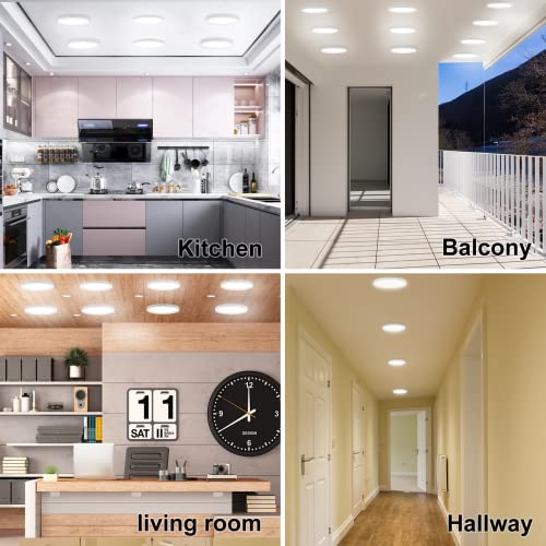 NOVELUX 7" LED Flush Mount Ceiling Light Dimmable,5000k Daylight Ultra Slim Round Flat Panel Ceiling Lights Fixture,Waterproof Modern Ceiling Lamp for Bedroom,Kitchen,Bathroom,Hallway (6 Pack)