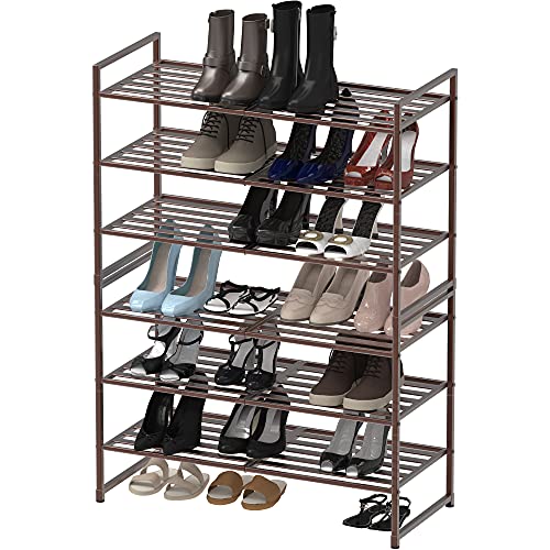 Simple Houseware 3-Tier Stackable Metal Panel Shoes Rack, Bronze