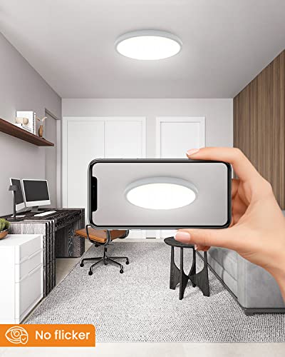 slochi Flush Mount 4PACK Ceiling Light (Milk White Shell), 24Watt Dimmable & 3 Color Temperatures in One（3000k/4500k/6000k Ceiling Lamp 10.2Inch Led Ceiling Light for Kitchen Bedroom Closet Hallway