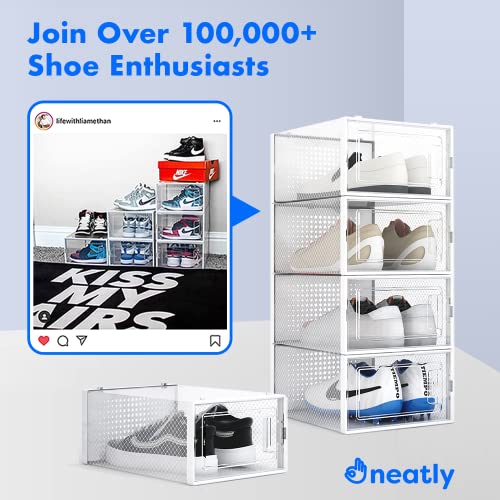 Shoe Organizer Clear Shoe Boxes Stackable, 12 Pack Shoe Boxes Clear Plastic Stackable, Sneaker Storage Shoe Box Organizer, Shoe Containers Plastic Shoe Boxes Lids, Shoe Cubby Shoe Storage Closet