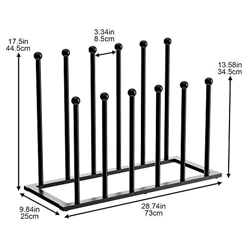 pickpiff Free Standing Shoe Racks - Black Metal Boot Rack, Shoe Organizer for Dorm Room, Closet, Entryway, Bedroom, Patio Outdoor, Hallway, Black Shoe Rack Organizer, Shoe Storage Fit for 6 Pairs