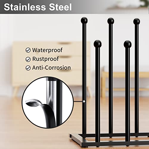 pickpiff Free Standing Shoe Racks - Black Metal Boot Rack, Shoe Organizer for Dorm Room, Closet, Entryway, Bedroom, Patio Outdoor, Hallway, Black Shoe Rack Organizer, Shoe Storage Fit for 6 Pairs