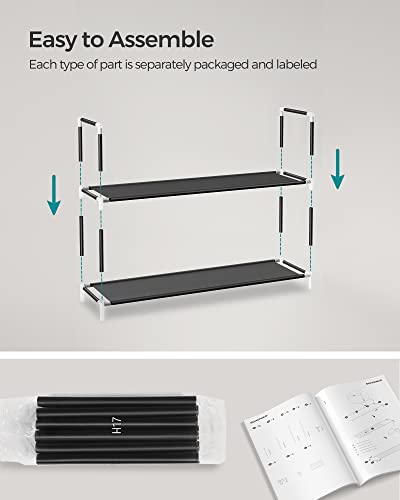 SONGMICS 5 Tiers Shoe Rack Space Saving Tower Cabinet Storage Organizer Black 39"L Holds 20-25 Pair of Shoes ULSH55H