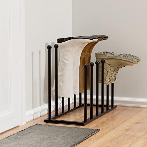 pickpiff Free Standing Shoe Racks - Black Metal Boot Rack, Shoe Organizer for Dorm Room, Closet, Entryway, Bedroom, Patio Outdoor, Hallway, Black Shoe Rack Organizer, Shoe Storage Fit for 6 Pairs