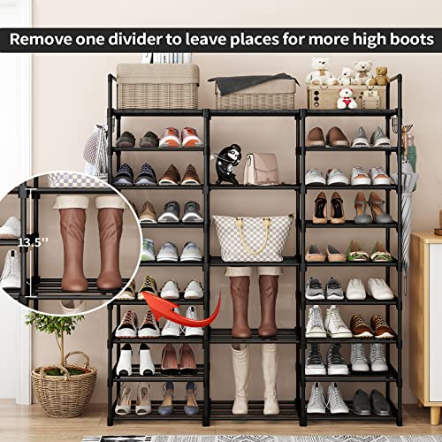 Kottwca Shoe Rack Organizer for Entryway Closet 9 Tiers, Large Shoe Storage Shelf for 50-55 Pairs Shoe and Boots, Space Saving Shoe Stand Cabinet for Bedroom Cloakroom Hallway Garage