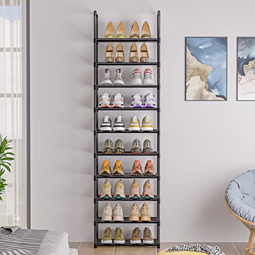OYREL Sturdy Metal Shoe Rack Organizer,Narrow Shoe Racks for Closets, Shoe Stand,Shoe Shelf