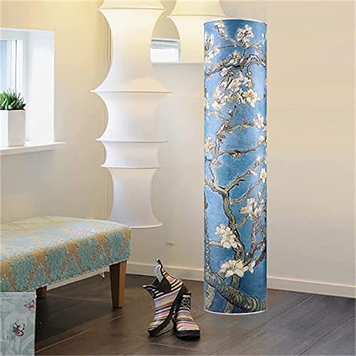 MUWIZ Shoe Rack for Home Closet Hallway Entrance Bedroom Shoe Cabinet 360 Degree Rotating Shoe Cabinet Shoe Rack Round Cylinder Multi-Functional Household Shoe Cabinet (Color : Blue, Size : 127x40cm)