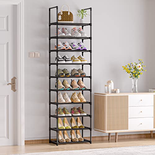 OYREL Sturdy Metal Shoe Rack Organizer,Narrow Shoe Racks for Closets, Shoe Stand,Shoe Shelf