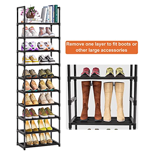 OYREL Sturdy Metal Shoe Rack Organizer,Narrow Shoe Racks for Closets, Shoe Stand,Shoe Shelf