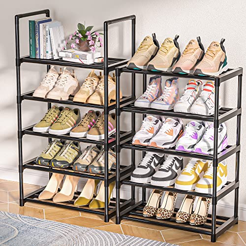 OYREL Sturdy Metal Shoe Rack Organizer,Narrow Shoe Racks for Closets, Shoe Stand,Shoe Shelf