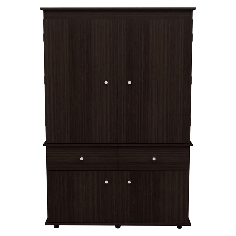 Espresso 2-Drawer 4-Shelf Armoire by Inval