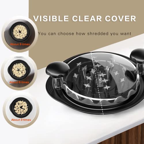Chicken Shredder Lakeber Pro Chicken Breast Shredder Tool Twist with Clear Cover, Large Meat Shredder Machine, Easy cleaning, Anti-slip, Heat Resistant，BPA Free