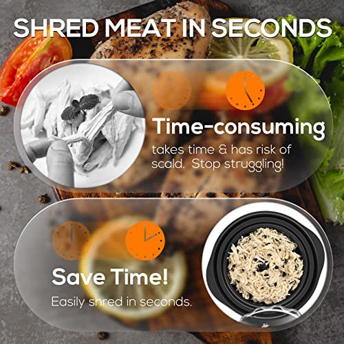 AveFare Pro Chicken Shredder, 10.8" Visible Chicken Breast Shredder Tool Twist, Large Meat Shredder Machine - Ergonomic Handle, Dishwasher Safe, Anti-Slip, Cleaning Brush, Heat Resistant, BPA Free