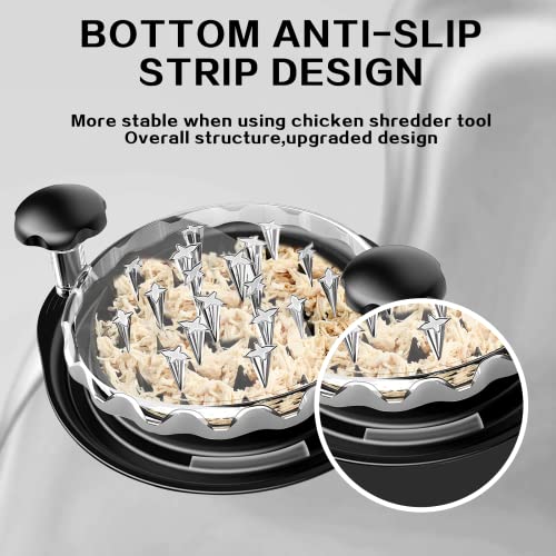 Chicken Shredder Lakeber Pro Chicken Breast Shredder Tool Twist with Clear Cover, Large Meat Shredder Machine, Easy cleaning, Anti-slip, Heat Resistant，BPA Free