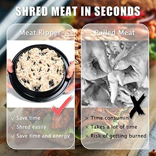 bomis Chicken Shredder Shred Machine, Chicken Shredder Tool Twist, Meat Shredder with Handles and Non-Skid Base, Shred Machine Tool for Pork, Beef and Chicken,Dishwasher Safe - Black