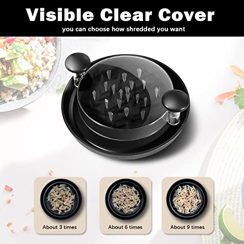 Chicken Shredder Shred Machine, Large Meat Shredder Machine, Chicken Shredding Tool with Clear Cover and Non-Skid Base, Ergonomic Handle,Shred Machine Tool for Pork, Beef and Chicken,Dishwasher Safe