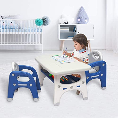 Kinfant Kids Table and Chair Set - Toddler Activity Table with Storage Shelf for Children Mesa para niños Preschool, Kindergarten, Toddler Table & Chair Set