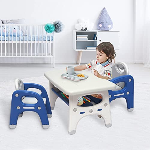 Kinfant Kids Table and Chair Set - Toddler Activity Table with Storage Shelf for Children Mesa para niños Preschool, Kindergarten, Toddler Table & Chair Set