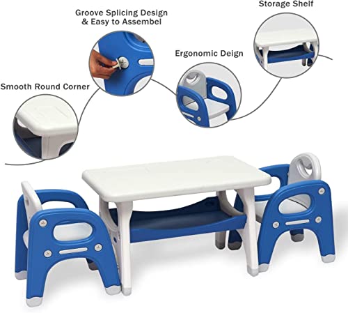 Kinfant Kids Table and Chair Set - Toddler Activity Table with Storage Shelf for Children Mesa para niños Preschool, Kindergarten, Toddler Table & Chair Set