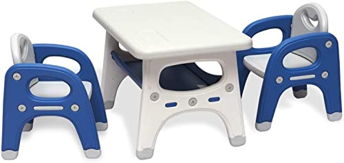 Kinfant Kids Table and Chair Set - Toddler Activity Table with Storage Shelf for Children Mesa para niños Preschool, Kindergarten, Toddler Table & Chair Set