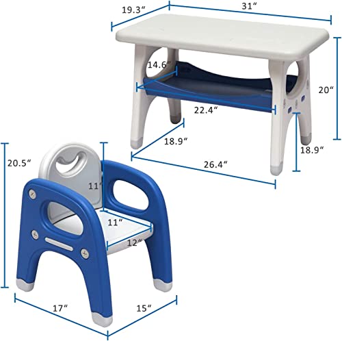 Kinfant Kids Table and Chair Set - Toddler Activity Table with Storage Shelf for Children Mesa para niños Preschool, Kindergarten, Toddler Table & Chair Set