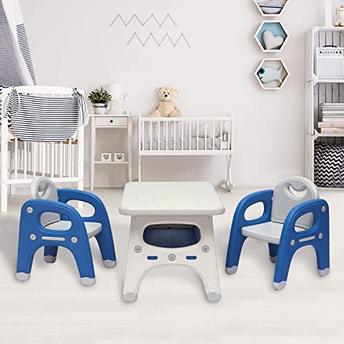 Kinfant Kids Table and Chair Set - Toddler Activity Table with Storage Shelf for Children Mesa para niños Preschool, Kindergarten, Toddler Table & Chair Set