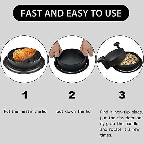 VITA NOVA Chicken Shredder Meat Shredder for Pork, Chicken and Red Beef Shred Machine With Handless Non-skid Base Mat Chicken Shredding Tool Chicken (Black)
