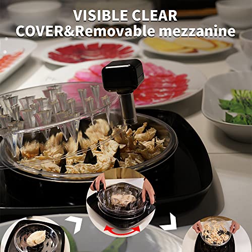 2023 Upgrade Chicken Shredder - Meat Shredder with Detachable Plate - Visible Chicken Breast Shredder Tool Twist with Strong Grip and Sharp Spikes for Cutting Meats Vegetables Hard Cheese(Red)