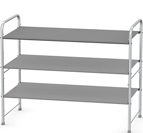 Simple Houseware 3-Tier Shoe Rack Storage Organizer, Grey