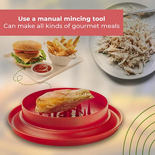 Havana's Kitchen Chicken Shredder - Perfect Meat Shredder Tool Machine with Handle, Chicken Shredder Tool with Anti-Slip Handles, BPA Free, Suitable for Grinding Pork, Beef, & Chicken (Red)